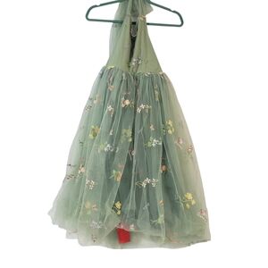 2BUNNIES Girls 9-10y Floral Garden Embroidered Tulle Strap Flower Dress Maxi NWT